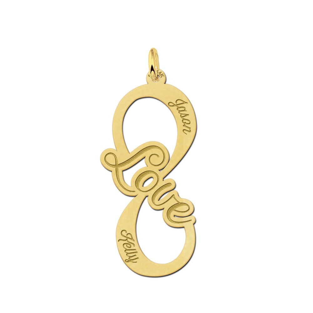 Names4ever Love Infinity Hanger van Goud - Graveer Sieraad