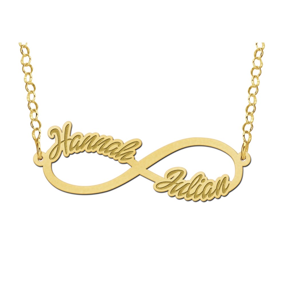Names4ever Twee Namen Infinity Ketting - Graveer Sieraad