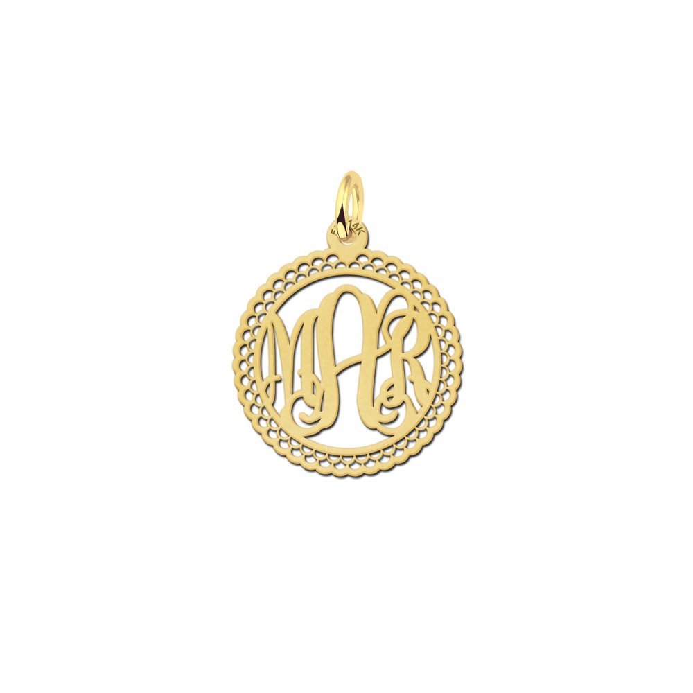 Names4ever Small Monogram met Sierrand Hanger van Goud GMH009