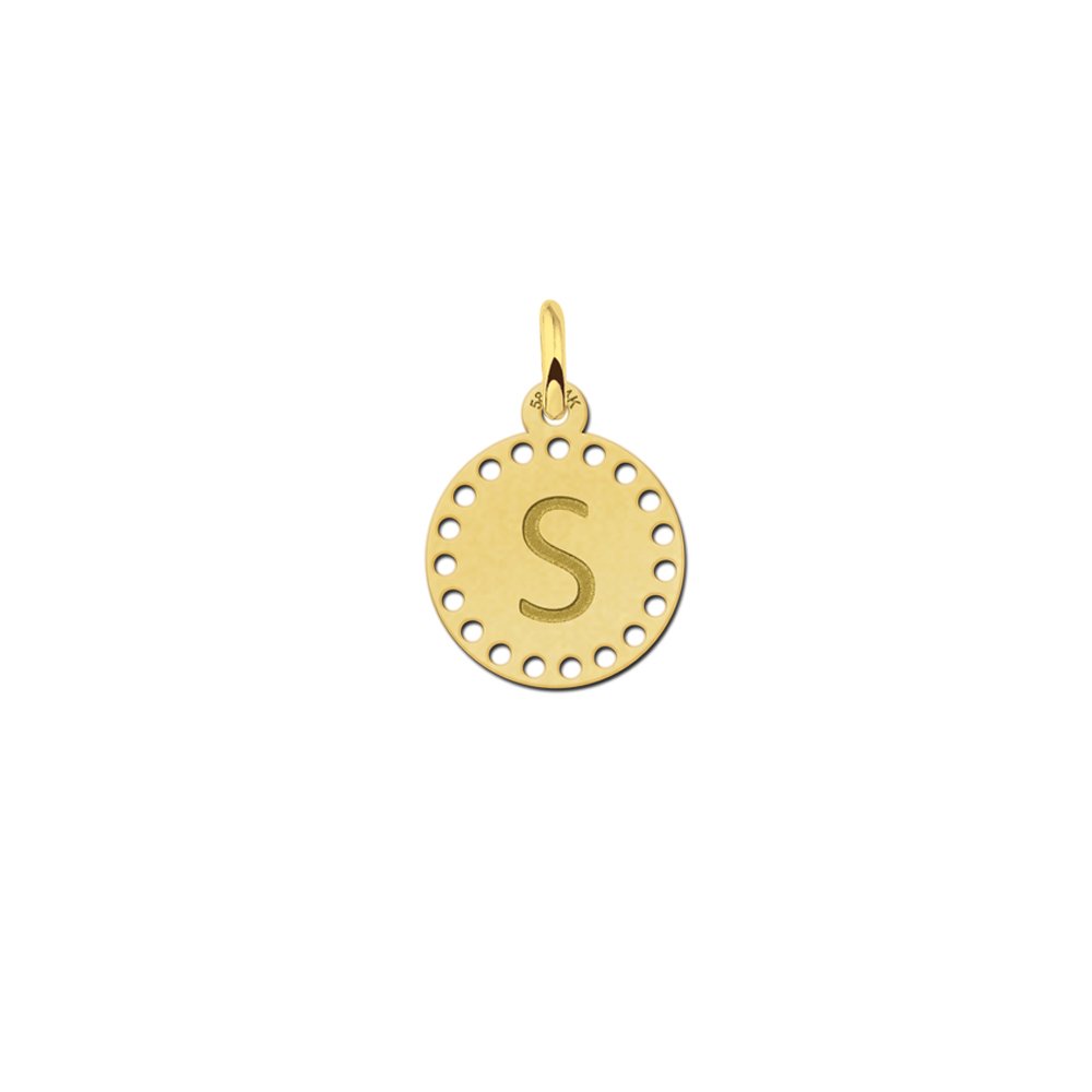 Names4ever Gouden Ronde Initiaal Hanger