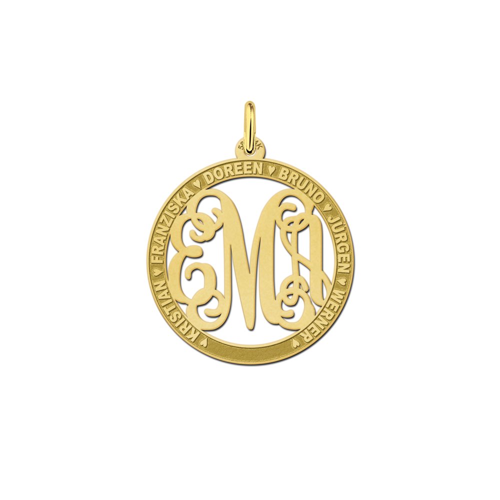Names4ever Medium Monogram Hanger met Namen van Goud GMH018
