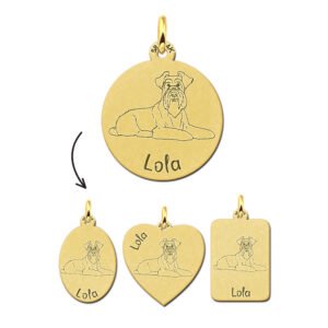 Gouden ketting met honden gravure Miniatuur Schnauzer - Names4ever