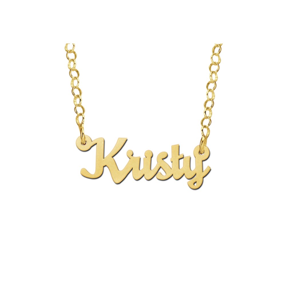Names4ever Kristy Stijl Gouden Naamketting voor Kids
