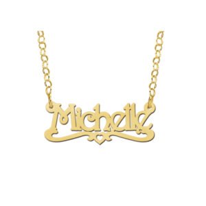 Names4ever Michelle Stijl Gouden Naamketting voor Kids GNK29