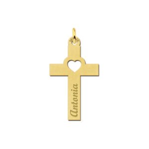 Names4ever Gouden Hart Kruishanger met Naam