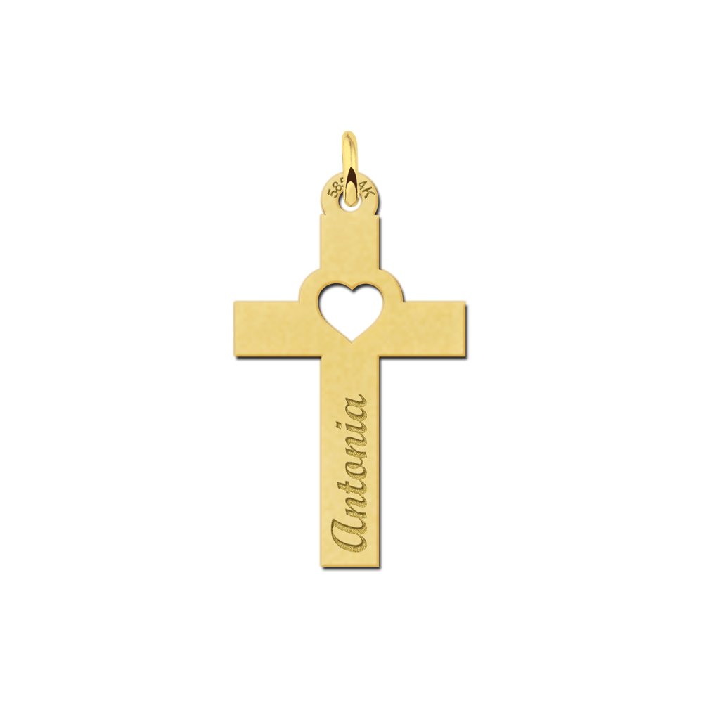 Names4ever Gouden Hart Kruishanger met Naam