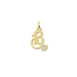 Names4ever Sierletter Hanger van Goud met Zirkonia