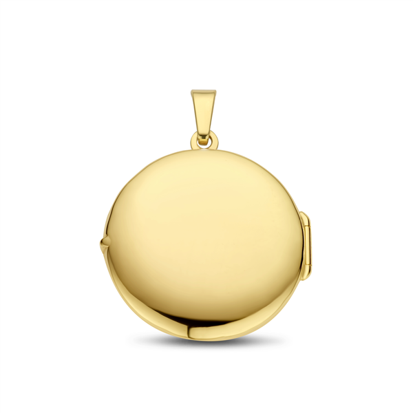 Names4ever Gouden Foto Medaillon Rond met Naam + Vingerafdruk