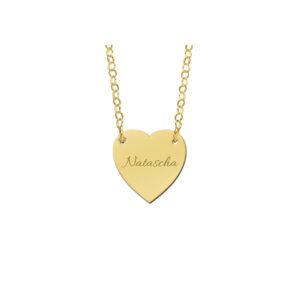 Names4ever Gouden Hartvormige Naamhanger met Ketting GMNH003