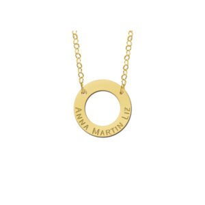 Names4ever Gouden Opengewerkte Naamhanger met Ketting GMNH005