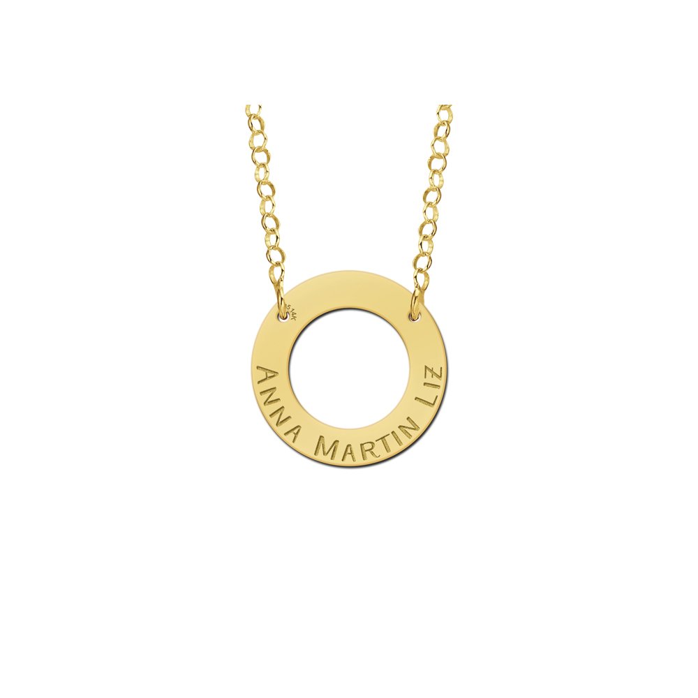 Names4ever Gouden Opengewerkte Naamhanger met Ketting GMNH005