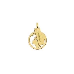 Names4ever Gouden Graveerhanger met Initiaal Hartje GMNH002
