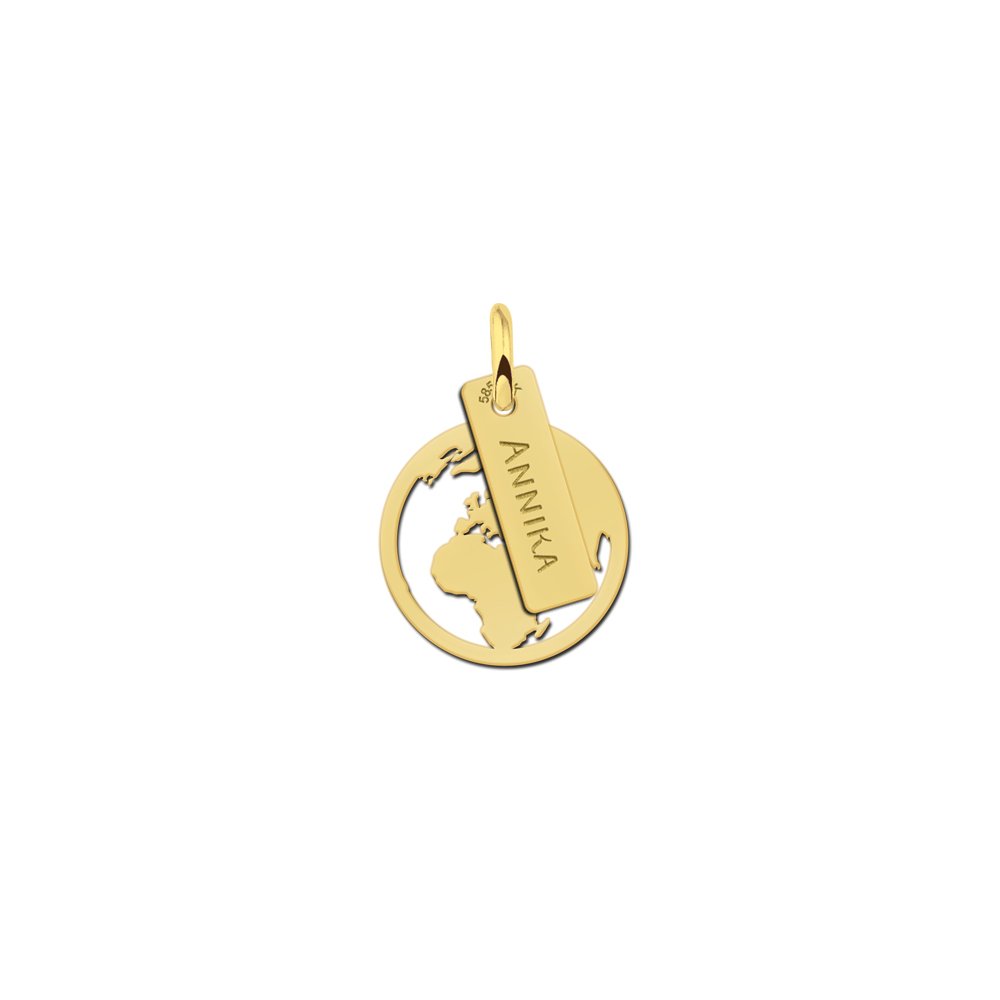 Names4ever Gouden Graveerhanger met Initiaal Hartje GMNH002