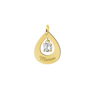 Names4ever Druppel Hanger in goud + Zirkonia GNH10-Z