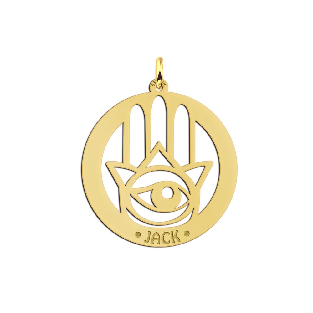Gouden naamhanger Hamsa Hand - Names4ever