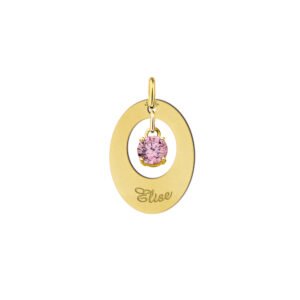 Names4ever Gouden Ovaal Hanger + Zirkonia GNH11-R