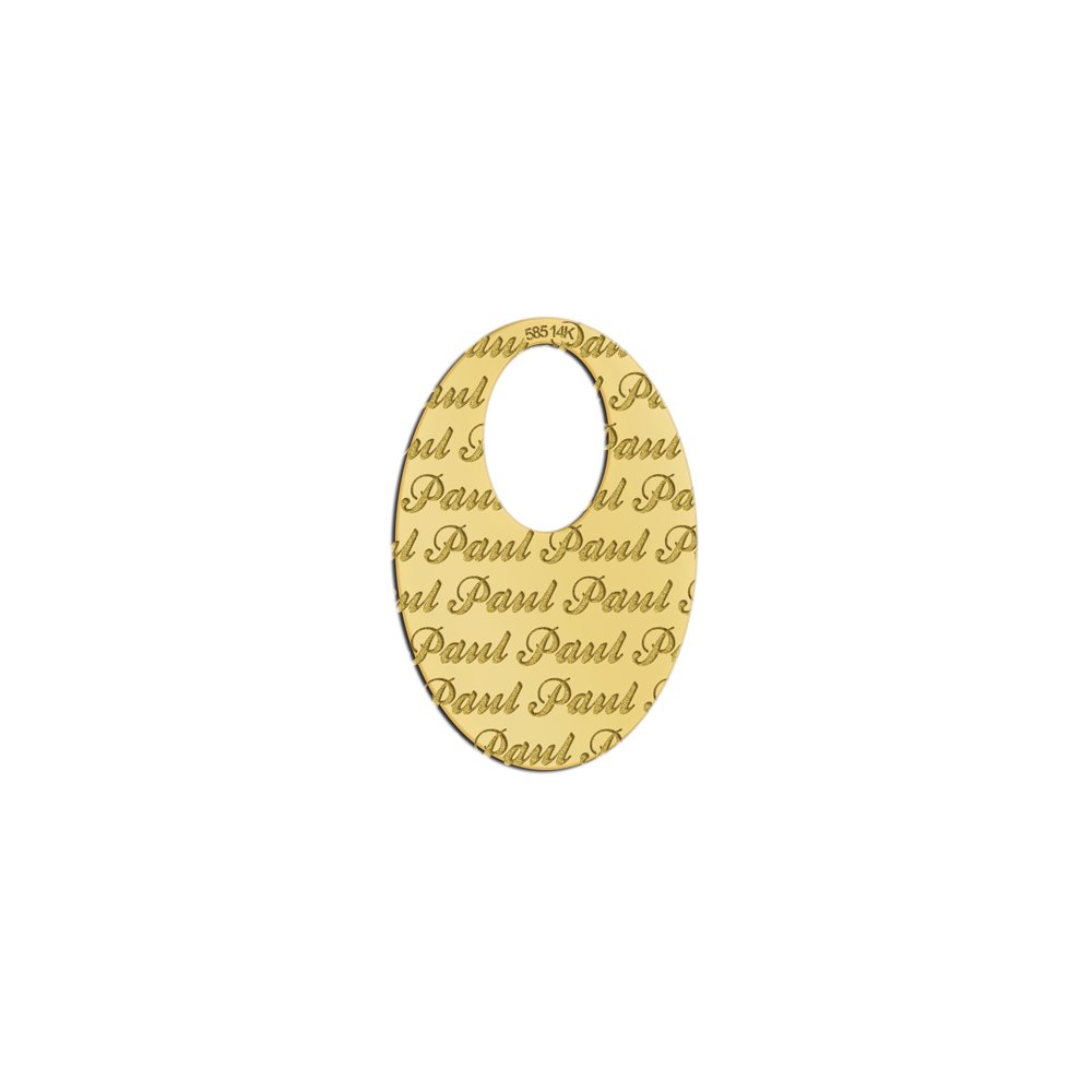 Gouden naamplaat ovaal - Names4ever