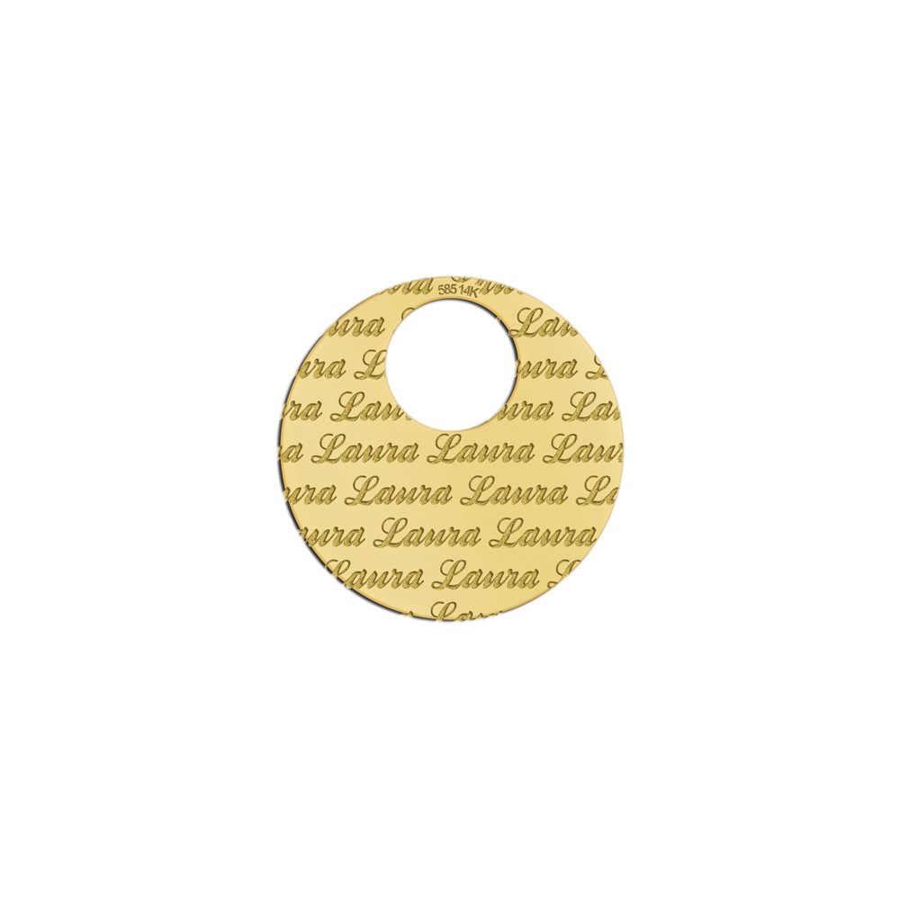 Gouden naamplaat rond - Names4ever