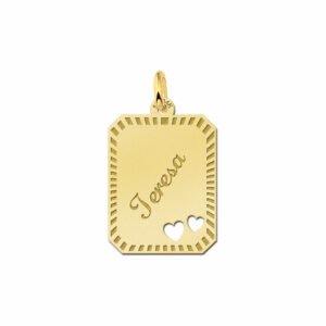 Gouden naamplaatje met gravure - Names4ever