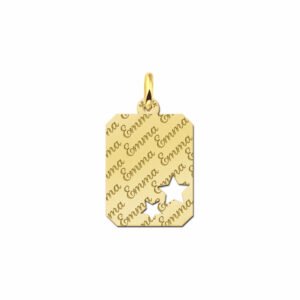Gouden naamplaatje met naam als tekst - Names4ever