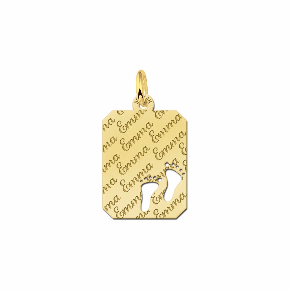 Gouden naamplaatje met naamgravure - Names4ever