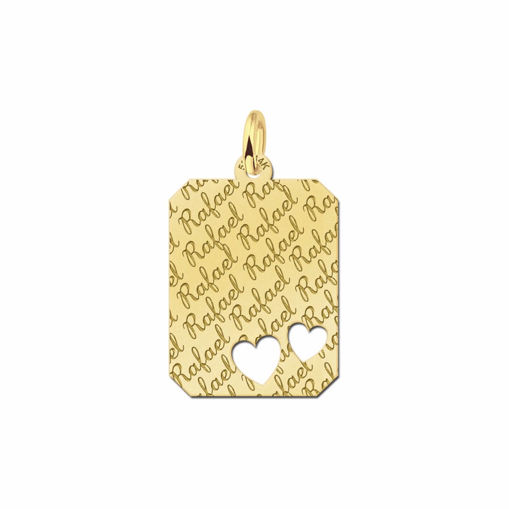 Gouden naamplaatje met namen - Names4ever