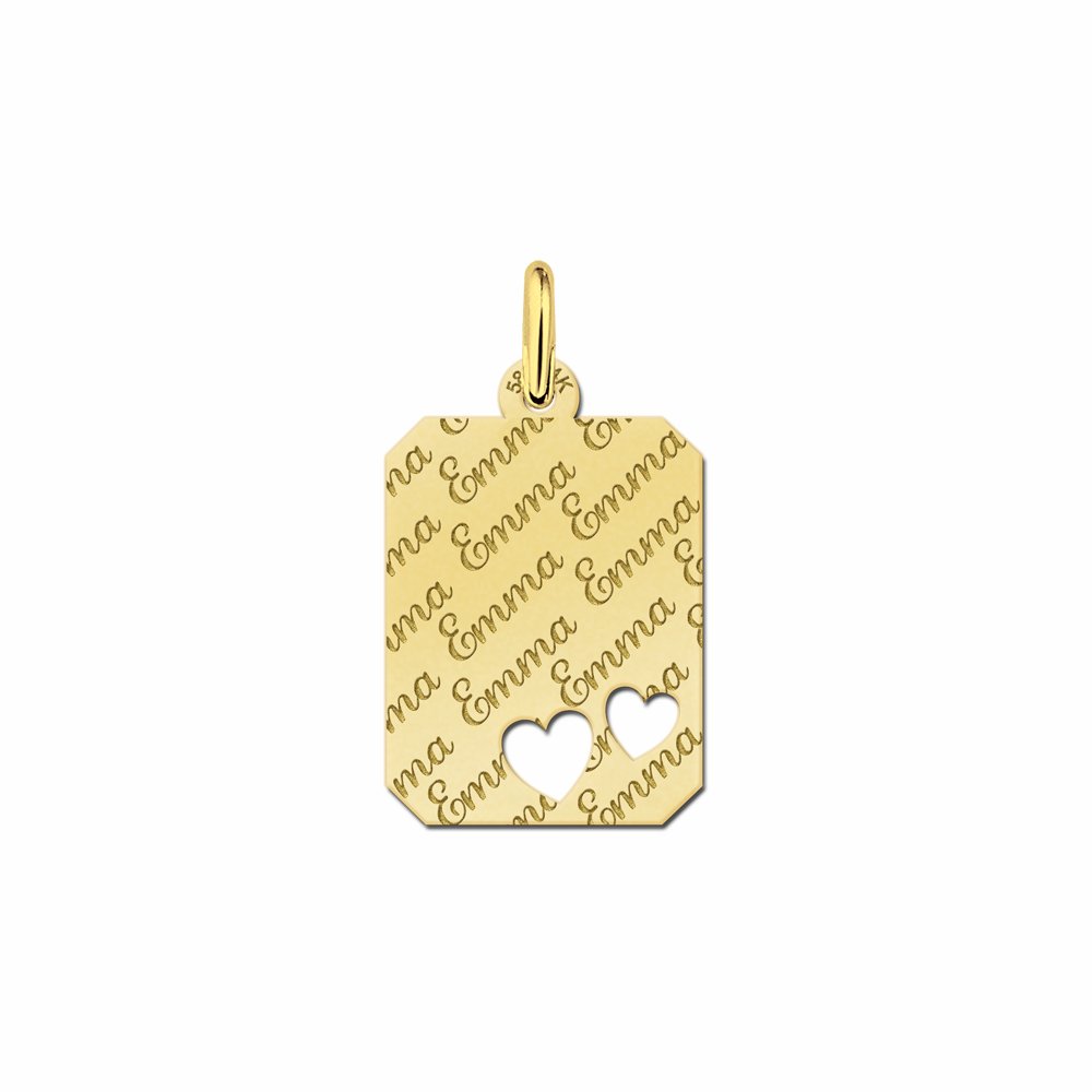 Gouden naamplaatje met namen - Names4ever