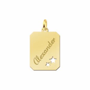 Gouden naamplaatje met sterretjes - Names4ever