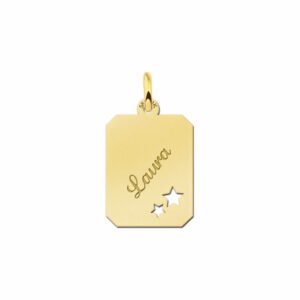 Gouden naamplaatje met sterretjes - Names4ever