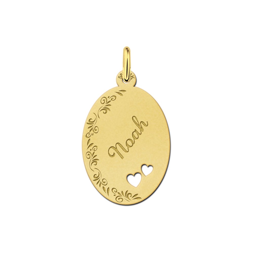 Gouden naamplaatje ovaal graveren large - Names4ever