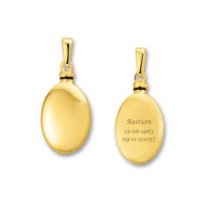 Gouden Ovaalvormige Ashanger met Tekst - Names4ever