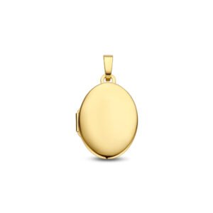 14 Karaats Gouden Ovaal Foto Medaillon met Gravure van Names4ever