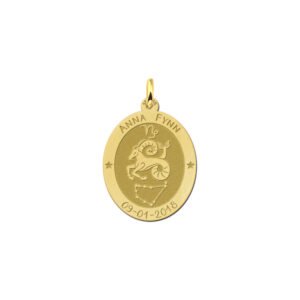 Ovale Steenbok Sterrenbeeld Hanger van Goud – Names4ever