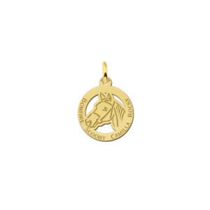 Gouden paardenhoofd hanger met naam - Names4ever