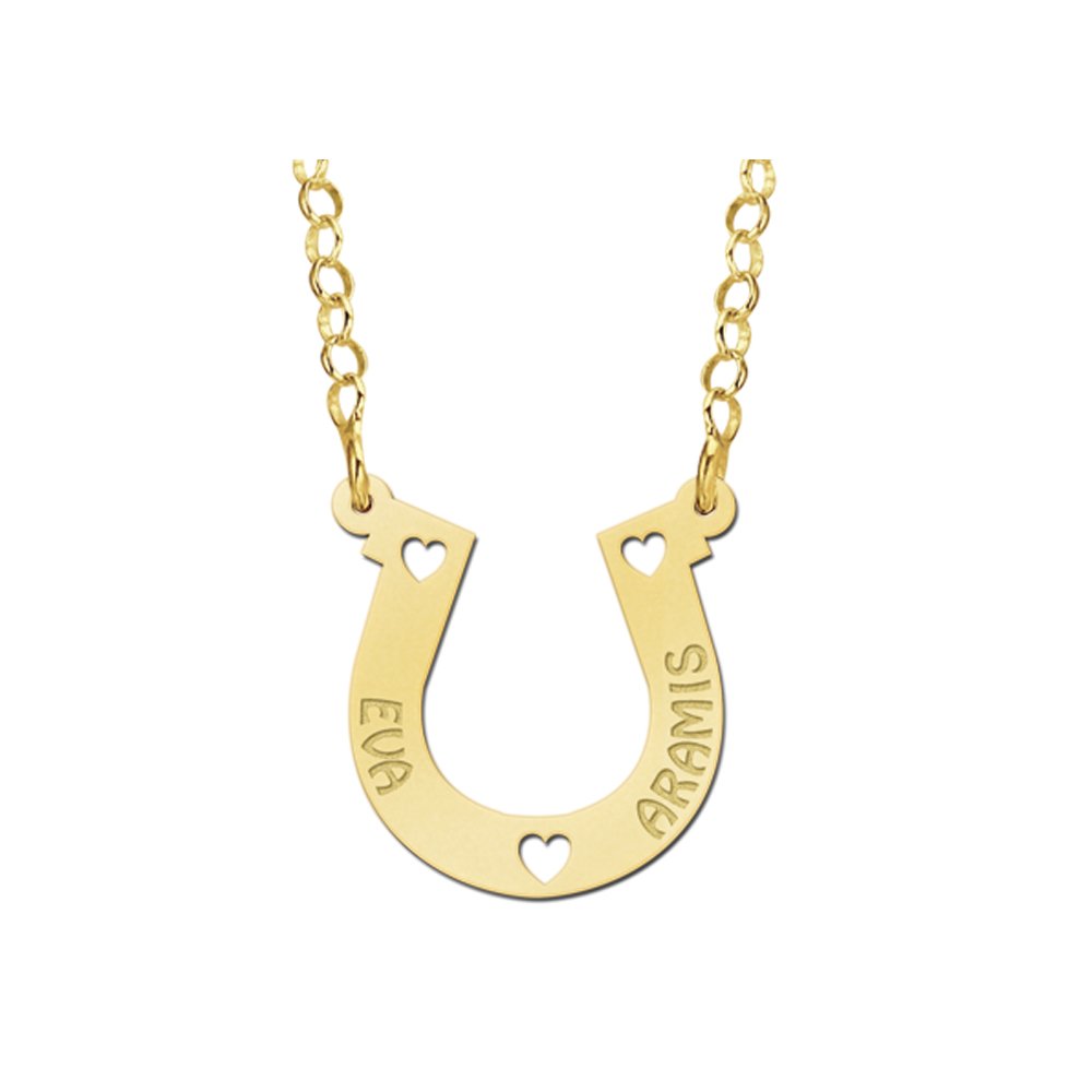 Names4ever Gouden Hoefijzer Naamketting GNK55