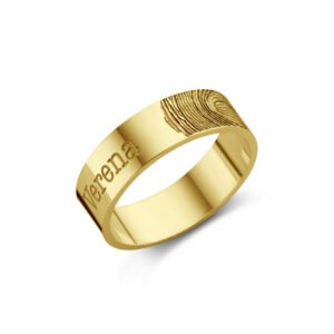 Brede ring met naam en vingerafdruk van Names4ever