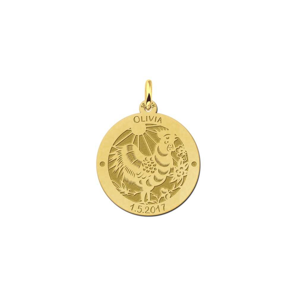 Ronde Chinese Sterrenbeeld Haan Hanger van Goud