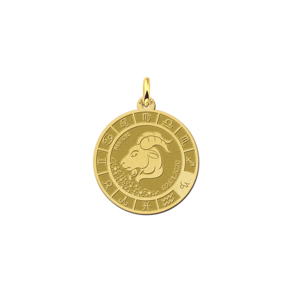 Gouden Steenbok Sterrenbeeld Bedel met Naam GHS094 | Names4ever