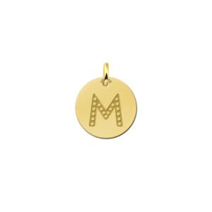 Gouden ronde initiaal hanger sier gravure - Names4ever