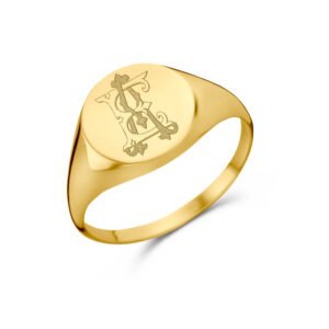 Ronde Gouden Zegelring met Twee Initialen | Names4ever