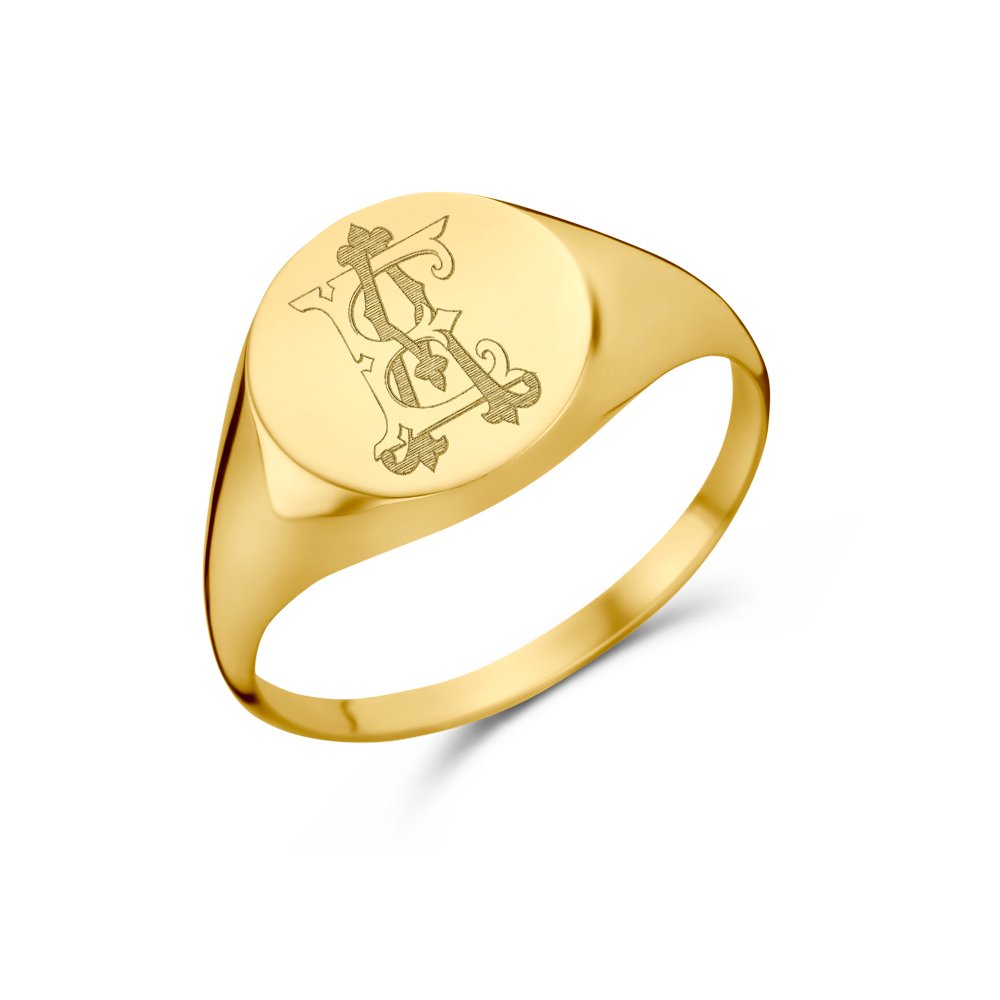 Ronde Gouden Zegelring met Twee Initialen | Names4ever