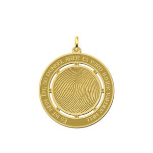 Names4ever Gouden Ronde Hanger met Vingerafdruk