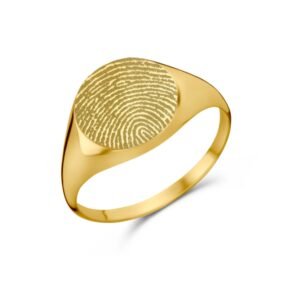 Gouden Zegelring Rond met Pootafdruk | Names4ever