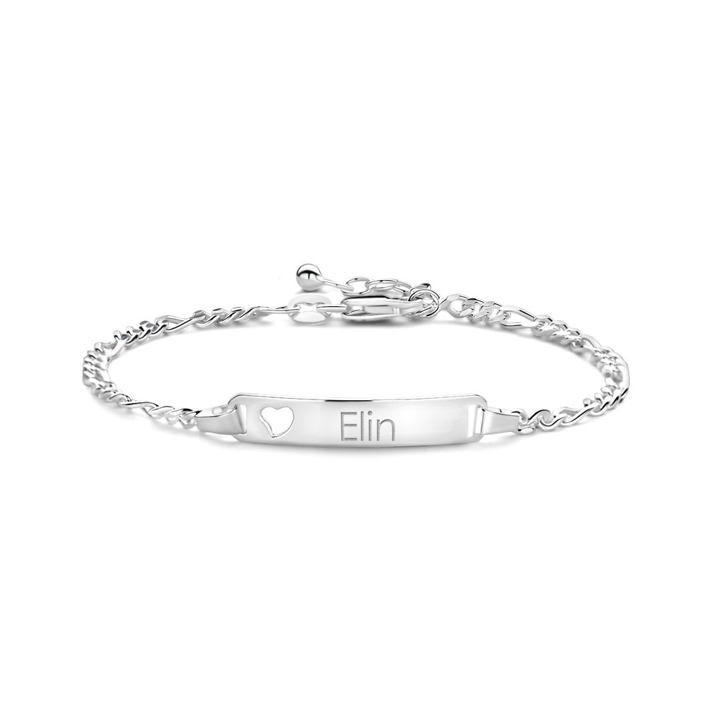 Graveerarmband Figaro met Naam en Hartje | Names4ever