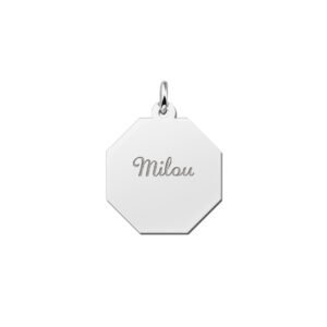 Graveerplaat van zilver met je naam - Names4ever