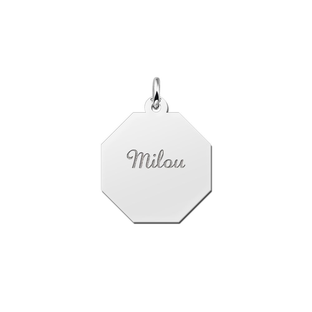 Graveerplaat van zilver met je naam - Names4ever