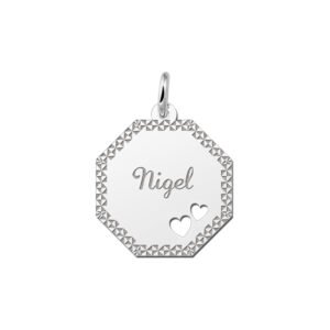 Graveerplaat van zilver met naam gravure - Names4ever