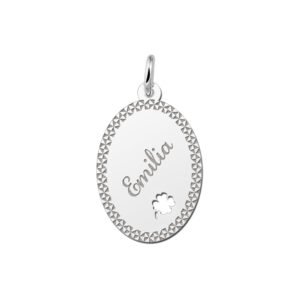 Graveren in een elegante hanger met een klavertje 4 - Names4ever