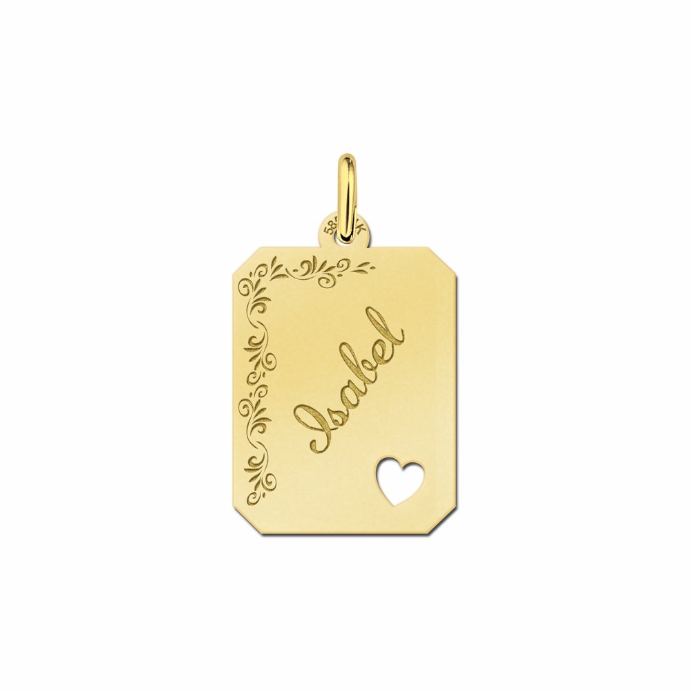 Hanger in goud met hartje - Names4ever