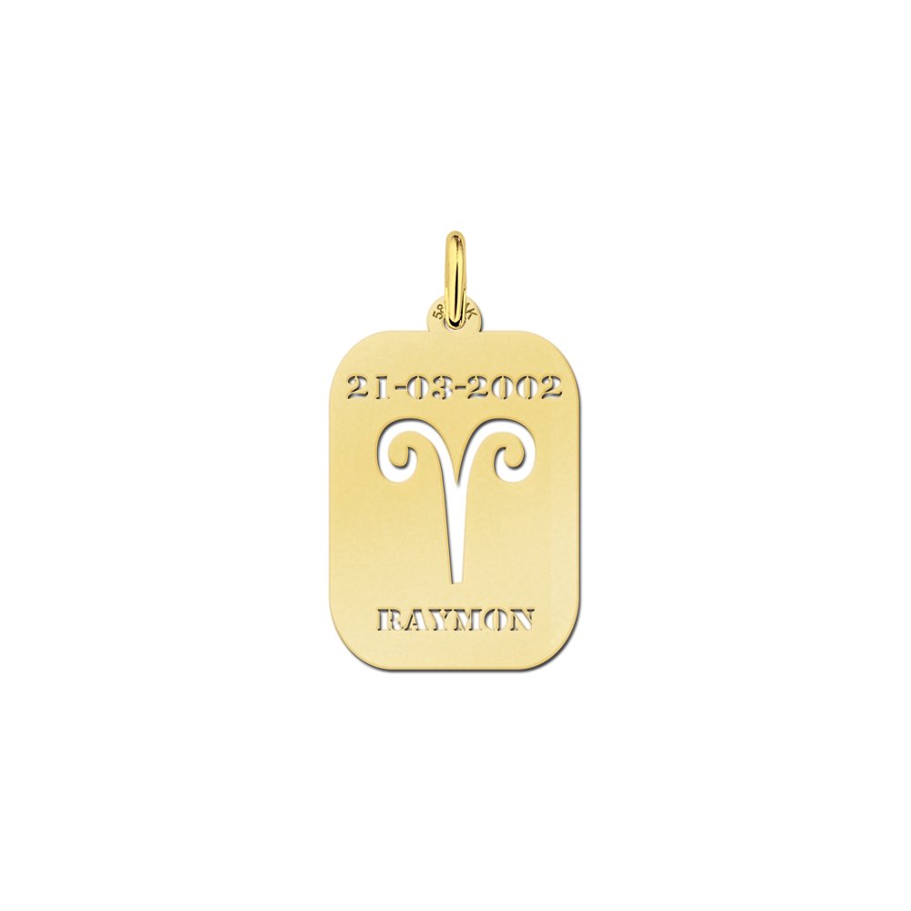 Names4ever Astrologie Ram Goud Hanger in Goud GHS001